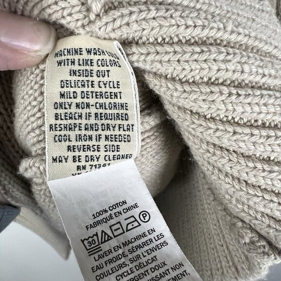 L.L. Bean Sweater Womens Petite L Ivory Chunky Cable Knit Cabin Cottage Gorpcore - Picture 8 of 9